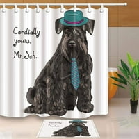 Ljubođaj pasa Srdačno pas s kravatom poput gospode za zavjese za tuširanje s kadom za kupelj za vodu