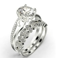 Prekrasna umjetnost nouvea 2. Karat ovalni rez dijamantski prsten za uključivanje stila, vjenčani prsten