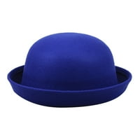 VBNERGOIE ELEGANT S Čvrsti šešir Roll up BRIM Panama Bowler Hat Bucket Hat Muns Womens Classic Wool