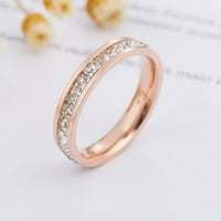 Weroomhouse Žene prsten 2-sloj minimalistički polirani sjajni luksuzni poklon Zlatna srebrna boja pjenušava