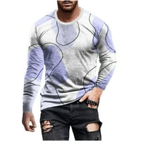 Muškarci dugih rukava Casual Okrugli vrat Kratki rukav Pulover linija 3D tiskana muška majica bluza