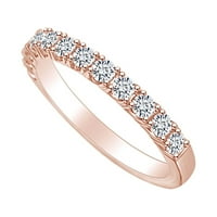 0. Carat Okrugli oblik bijeli prirodni dijamant HALLERNICY Vjenčani prsten za vjenčanje 18K čvrste ruže