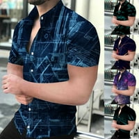 Dugme Down Majica Muška modna fitness kratki rukav Ležeran Havajska haljina