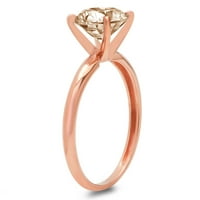3. CT Sjajan okrugli rez Clear Simulirani dijamant 18K ružičasto zlato pasijans prsten sz 5.75