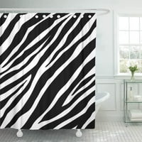 Crna životinja zebre uzorka Bijela koža Safari kamuflažne linije Crive prirode džungla kupatilo za tuš
