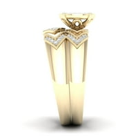 Za vas ljubavni bridalni dijamantski angažman set u 14k žuto pozlaćeno, veličine prstena-8