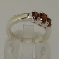 Britanci napravio 14k bijeli zlatni originalni prirodni Garnet Womens Ring - Veličine opcije - Veličina
