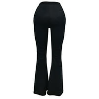 Sequin pantalone za žene, ženske modne sportove trčaju casual udobne joge atletske hlače crne l
