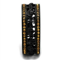 Luxe nakit dizajnira ženski IP crni prsten od nehrđajućeg čelika sa žutim Topaz kristalima -