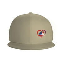 Douzhe Flat Wirm Cap Snapback Hat, Sjedinjene Američke Države Zastava Ljubav Heart Ispisi Podesiva žuta