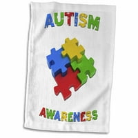 3Droza svijest o autizmu Šareno puzzle - ručnik, po
