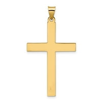 Finejewelers kt žuto zlato polirano i linijsko dizajn Čvrsto križ šarm za odrasle