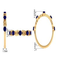 Jewels Rosec Womens CT Blue Sapphire i COLLOWLOW Gold pola vječnog prstena, plavi safirni fini prsten,