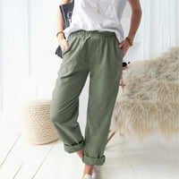 Leesechin kratke hlače za žensko čišćenje džepova od čvrstih boja elastični struk Udobne ravne hlače