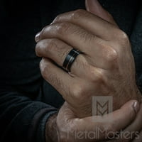 Muškarci za vjenčani trake prstena od crnog volframa sa ružom Goldtone Groove