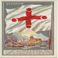 Leghorn, iz gradskih zastava serije za Allen & Ginter cigarete marke Poster Print