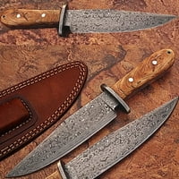 Custom Made Damask čelični lov nož sa drva od maslina 2