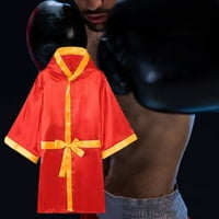 Huanledash bokserski ogrtač svilenkani komforni labav fit s kapuljačom s dugim rukavima najlon muay