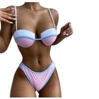 Lhked ženski čelični nosač patchwork bikini push-up podstavljeni kupaći kostimi kupaći odjeću set Stretch