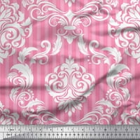 Soimoi ružičasta pamučna proizvodna tkanina i vektor dizajn Damask Decor tkanina tiskano dvorište široko