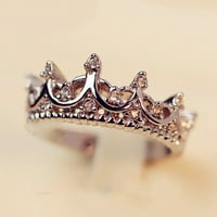 Biplut Women Modni Rhinestone Inlaid Hollow Crown prsten za prsten za vjenčanje poklon nakita