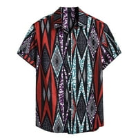 Dugme Down Majice za muškarce Havajski stil Prevelizirani fit tropski print kratkih rukava Ovratnik
