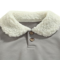 GUREUI 2-6Y DIODLER GIRKE Ležerne dvodijelne odjeće set krznene pulover dugih rukava na vrhu elastične