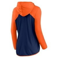 Ženska fanatika brendirana mornarica narančasta Denver Broncos Forever Fan puni zip hoodie