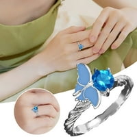 Prstenovi za žene s srebrnim mornaričkim plavim prstenom moda izvrsna praznična prstena žensko pogodno