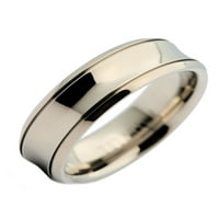 Metali nakit unise titanijum konkavnoveni centar utor za rubne vjenčane prstene veličine 12