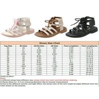 Tenmi Kids Gladiator Sandale Open TOE Ljetne cipele Plaža Ravna sandala sa sandalom patentnih patentnih