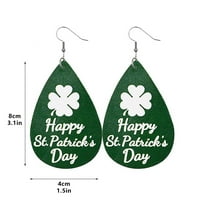 Naušnice Žene Moda ST. Patrick-ov dan zelenog kapnog oblika tiskara naušnice