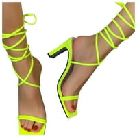 Adviicd žute sandale za žene Ženske platforme visoke pete Haljina sandale Otvoreni nožni gležnjače Strapppy