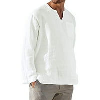 Farfi Casual Muška majica s dugim rukavima Solid boja V izrez Džepne majice Na vrh za posao