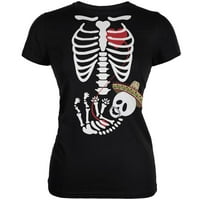 Cinco de Mayo Baby skeleton Black Juniors Meka majica - ekstra veliki