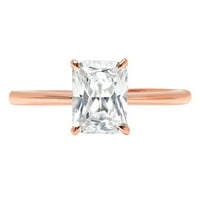 2. CT sjajan blistavo Clear Simulirani dijamant 18k ružičasto zlato pasijans prsten sz 7.5
