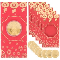 Novogodišnja crvena paketa Torbe za novac iz crtanih moneta sa zečjim dizajnom zlatnika