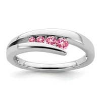 14k bijeli zlatni ružičasti turmalin 4-kameni prsten