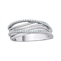 Prong set Diamond obilazni modni prsten u 14k bijelo zlato