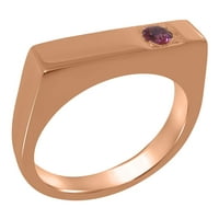 Britanska napravljena 10k Rose Gold Real Erinein Pink Tourmaline Muške prstene - Veličina Opcije - Veličina