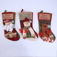 Velike božićne čarape, Theuwnee Xmas poklon torba, 3D viseći božićne čarape sa santa claus sirusnim