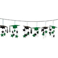 AMSCAN školske boje za diplomiranje Party 3-D mirlovna ploča i zvijezde folije Garland ukras, zelena