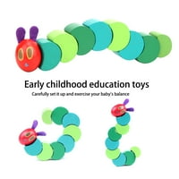 Dječja igračka, dječji drveni crv igračka gladna ranog obrazovanja blokira igračku, drveni crv igračka