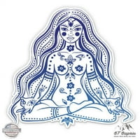 Yoga Girl Lotus Pose Meditacija - 5 Vinyl naljepnica - za automatsko prijenosna računala I-Pad - vodootporan