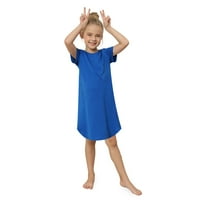 Xmarks Spavaće odjeće za djevojke noćni nosač s kratkim rukavima s džepovima V izrez Nightcown zakrivljeni