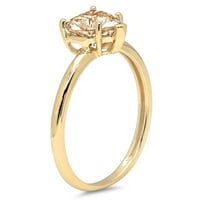 1. CT Sjajno srce Cleani simulirani dijamant 18k žuti zlatni pasijans prsten sz 10