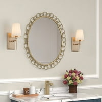 Laluz Moderna 3-lagana zlatna kupaonica Vanity Light tkaninski zidni scons za sobu za prah L 4,5