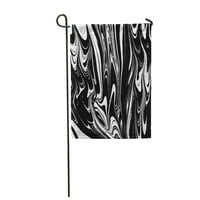 Apstraktna mantarna marža crno-bijela mramora Ebru Aqua i svile tradicionalna vrtna zastava ukrasna