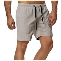 Bermuda kratke hlače za muškarce nacrtavanje elastičnih struka čvrstog boja labave ravne kratke hlače