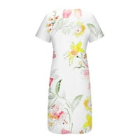Jsaierl Ženska ljetna haljina Print Maxi haljina Havajska haljina kratkih rukava Closety haljina za